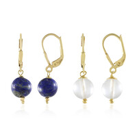 Boucles d'oreilles en argent et Pierre de Lune arc-en-ciel