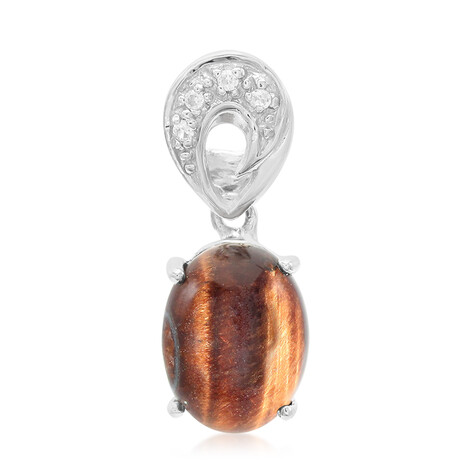 Colgante en plata con Ojo de tigre rojo