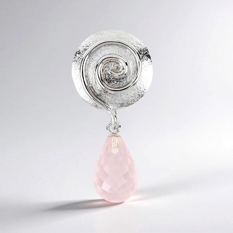 Ciondolo in argento con Quarzo Rosa