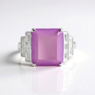 Anello in argento con Calcedonio Lavanda