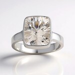Bague en argent et Quartz blanc (MONOSONO COLLECTION)