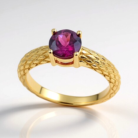 Anello in oro con Granato Magenta (de Melo Gold)