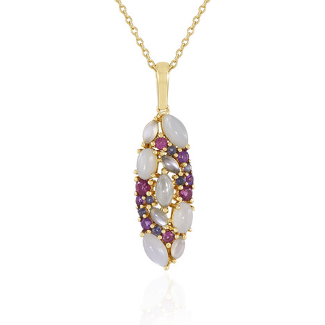 Collana in argento con Pietra di Luna Bianca (KM by Juwelo)