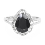 Black Spinel Silver Ring