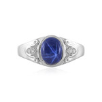Anello in argento con Zaffiro Stellato Blu