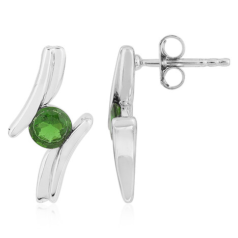 Orecchini in argento con Diopside Russo