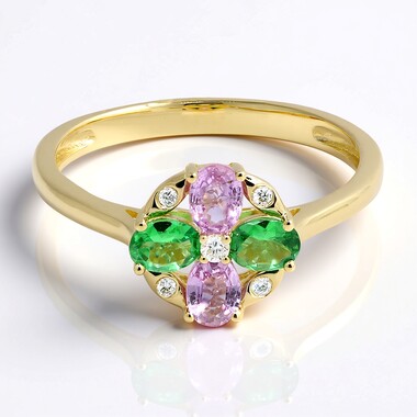 Anello in oro con Zaffiro Rosa (CIRARI)