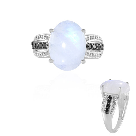 Anello in argento con Pietra di Luna Arcobaleno