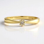 Anello in argento con Diamante Cioccolato I2