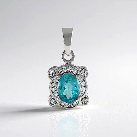 Ciondolo in argento con Apatite Blu
