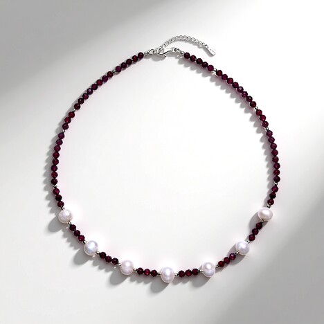 Collana in argento con Perla d'Acqua Dolce Bianca