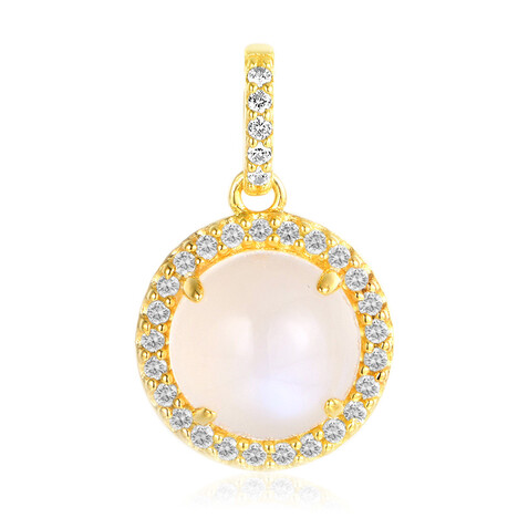 Ciondolo in argento con Pietra di Luna Arcobaleno della Tanzania