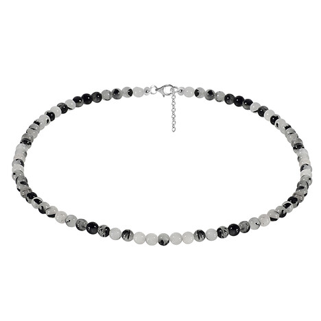 Collana in argento con Quarzo Rutilato Nero