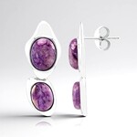 Boucles d'oreilles en argent et Charoïte