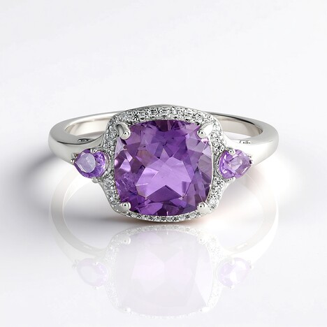 Anello in argento con Ametista Rose de France