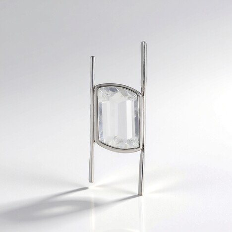 Ciondolo in argento con Quarzo Bianco (MONOSONO COLLECTION)