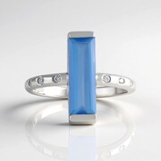 Blue Chalcedony Silver Ring