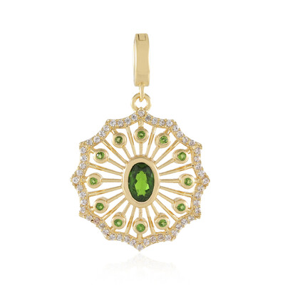 Ciondolo in argento con Diopside Russo