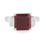 Rubinfarbener Korund-Silberring