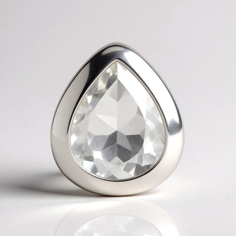 Ciondolo in argento con Topazio Bianco (MONOSONO COLLECTION)