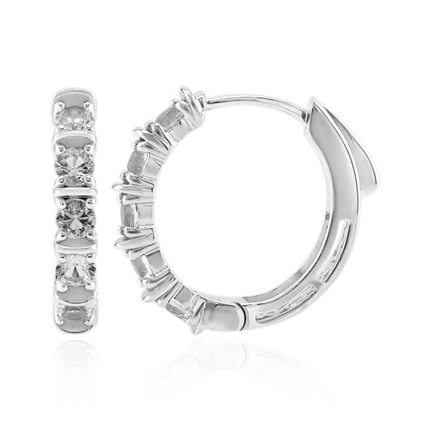 Weißer Topas-Silberohrringe