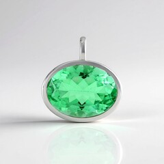 Ciondolo in argento con Quarzo Verde Smeraldo