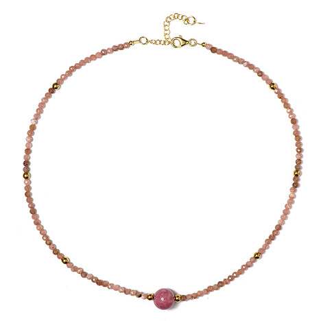 Collier en argent et Rhodonite