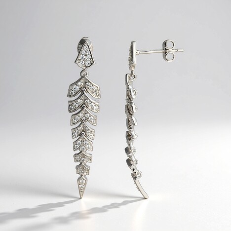 Boucles d'oreilles en argent et Zircon (Adela Silber)
