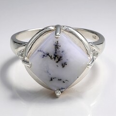 Anello in argento con Agata Dendritica