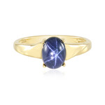Anillo en plata con Zafiro estrella azul