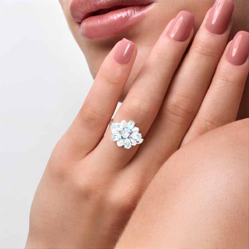 Zilveren ring met amblygonieten