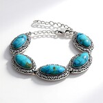 Bracciale in argento con Turchese Kingman Mohave Blu (Jones Lee)