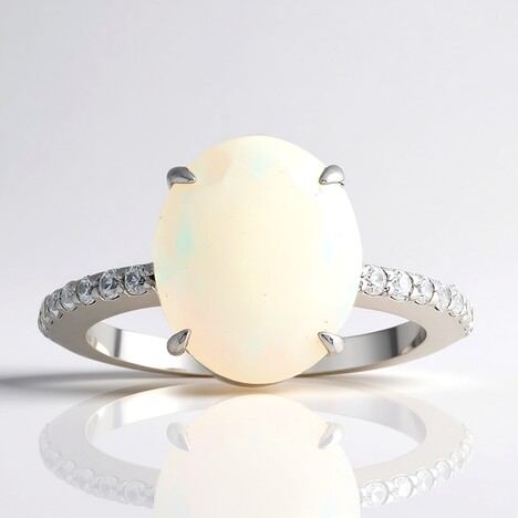 Anello in argento con Opale di Welo