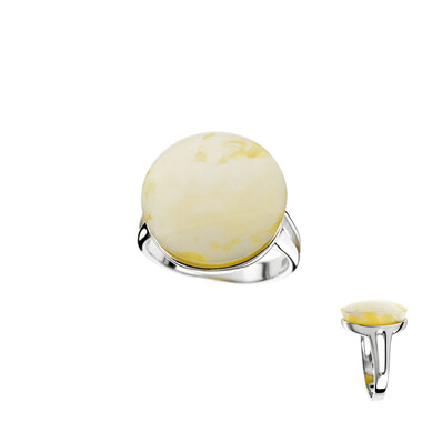 Anillo en plata con Ámbar báltico (dagen)