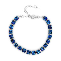 Blauer Hämatit-Silberarmband