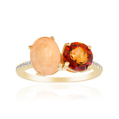 Zilveren ring met een Pastelperzik Kwarts