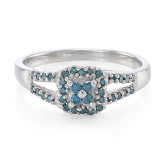 Zilveren ring met Fancy diamanten