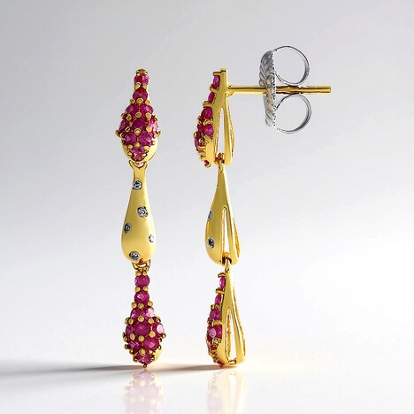 Orecchini in argento con Rubino della Birmania (Gems en Vogue)
