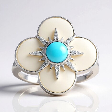 Anello in argento con Madreperla (Faszination Türkis)