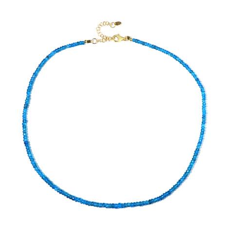 Collier en argent et Apatite bleu néon