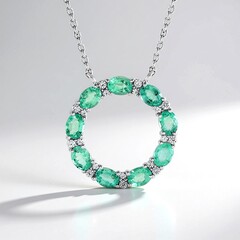 Collana in argento con Smeraldo Colombiano