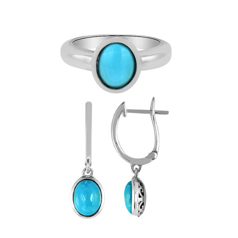 Blauer Kingman Mohave-Türkis-Silberset