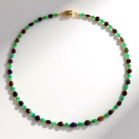 Collier en argent et Hématite dorée (Adela Silber)