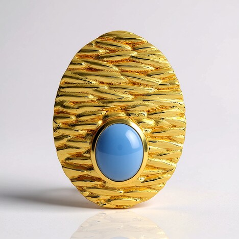 Ciondolo in argento con Calcedonio Blu (MONOSONO COLLECTION)