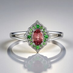 Anello in argento con Tormalina Rosa Nigeriana