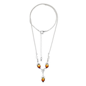 Collier en argent et Ambre de la Baltique Lever du soleil (dagen)