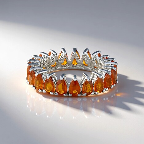 Anello in argento con Cianite Arancione della Tanzania