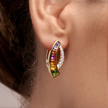 Pendientes en oro con Zafiro (CIRARI)