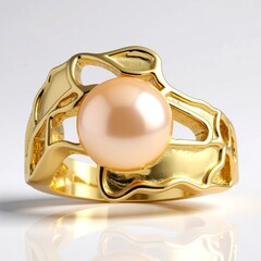 Anillo en plata con Perla durazno Freshwater