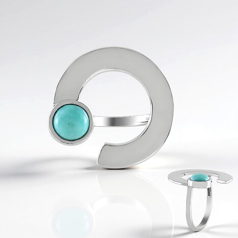 Anello in argento con Turchese (MONOSONO COLLECTION)